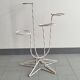 Porte-plantes vintage 1950 en metal laque blanc pied etoile