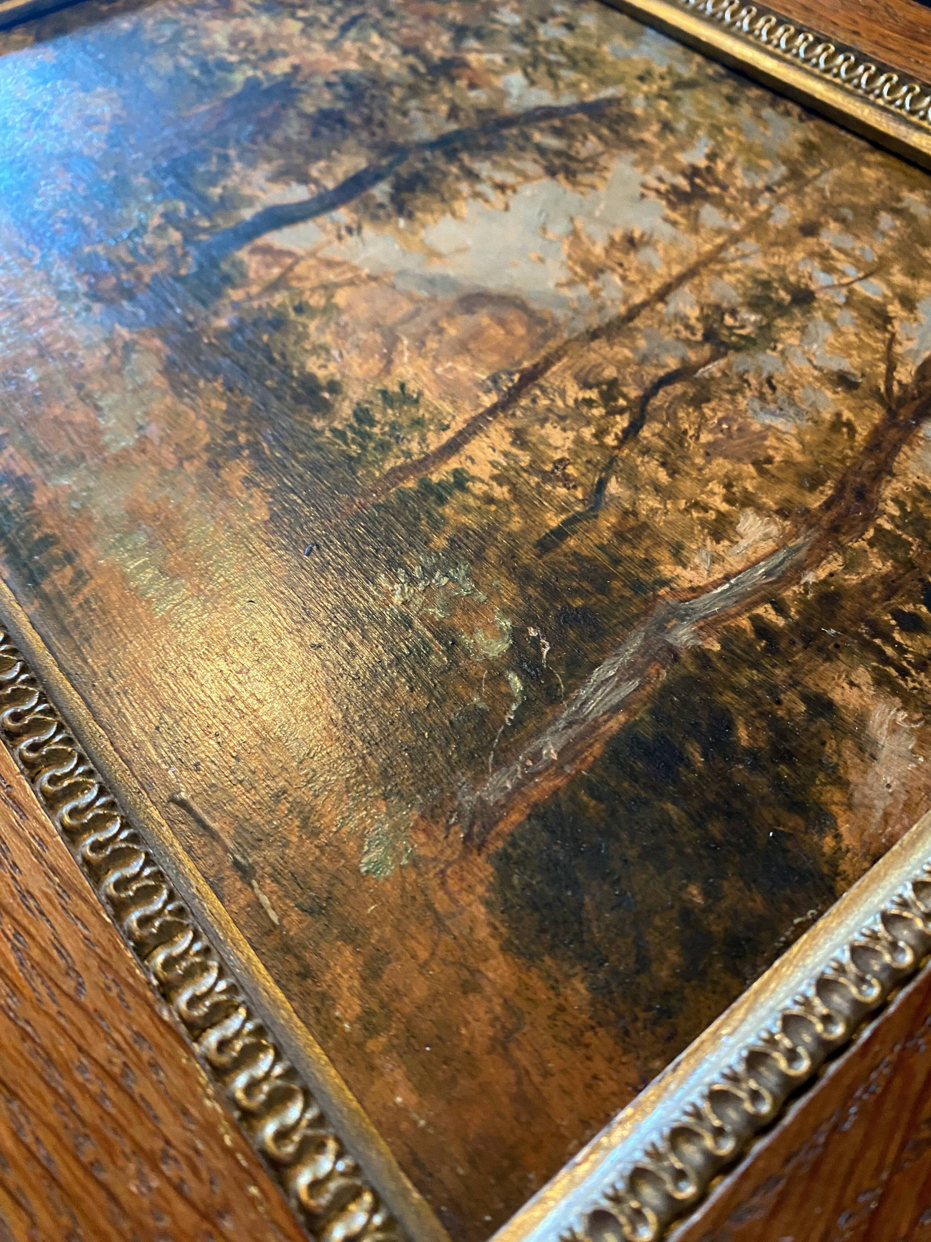 Hsp painting by hector allemand (1809-1886) "landscape" ec. from lyon