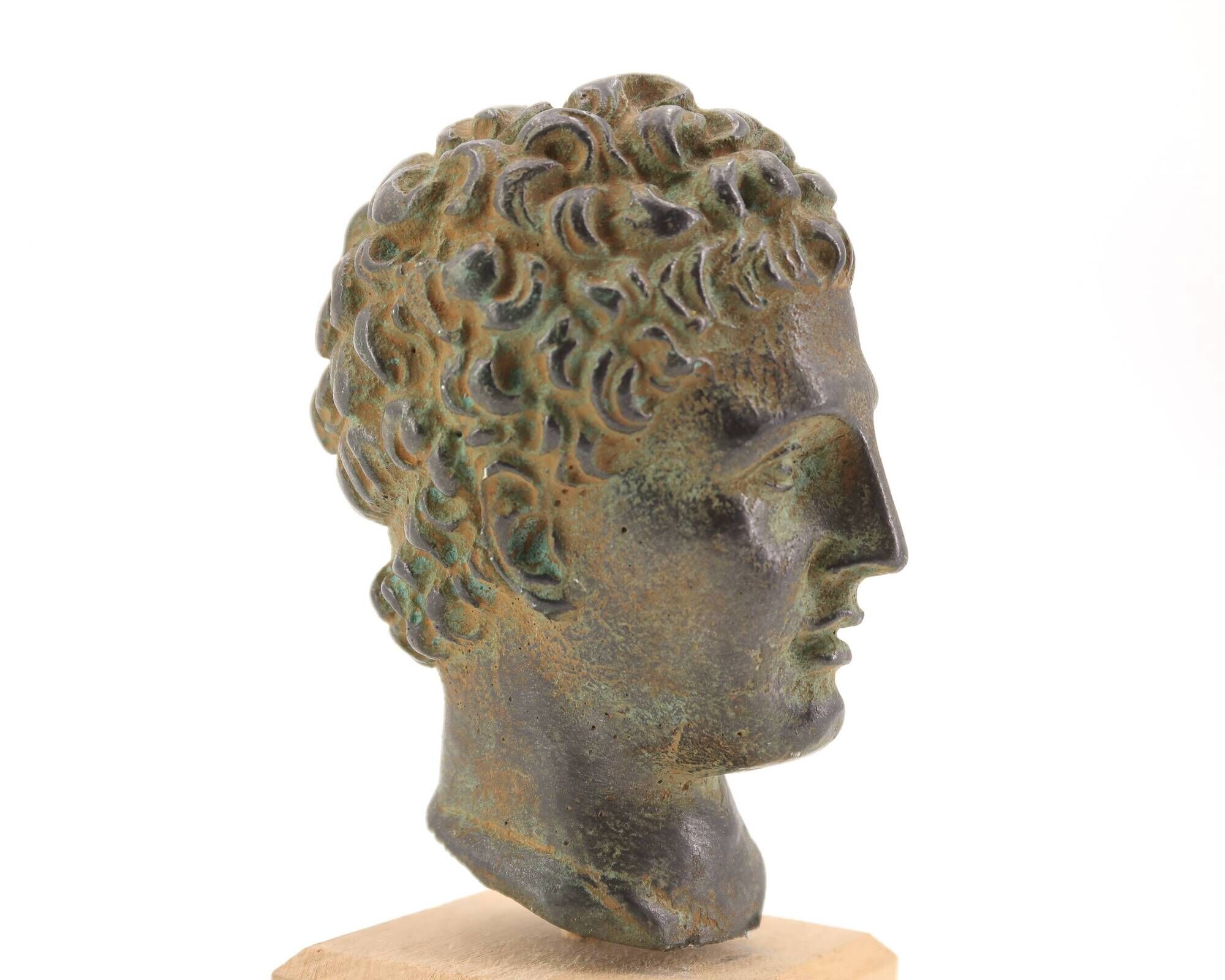 Paperweight bust of Hermes in patinated plaster, 1970s