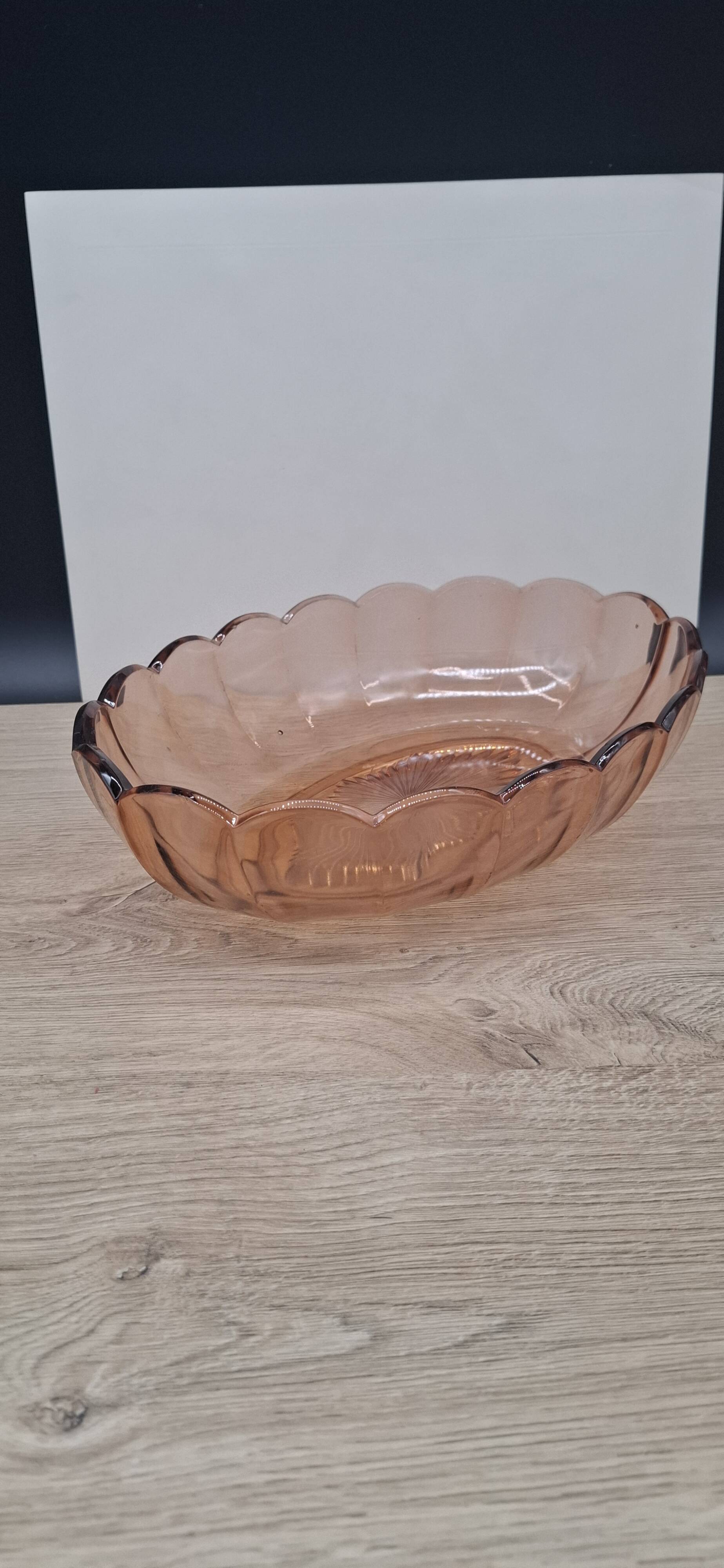 Val Saint Lambert pink salad bowl