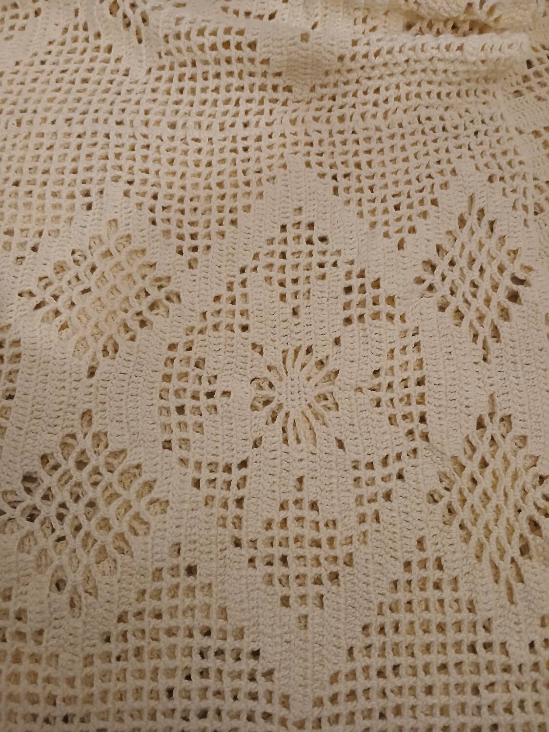 2 antique crocheted bedspreads