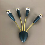 Italian blue and brass wall lamps Italy, 1950