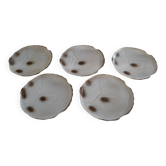 Lot de 5 assiettes  poisson en barbotine de Salins.
