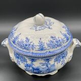 Luneville KG Faience Soup Tureen Special Grand Feu blue model