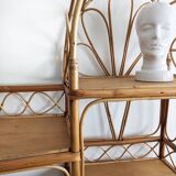 Etagère en rotin Côte d'Azur années 1960