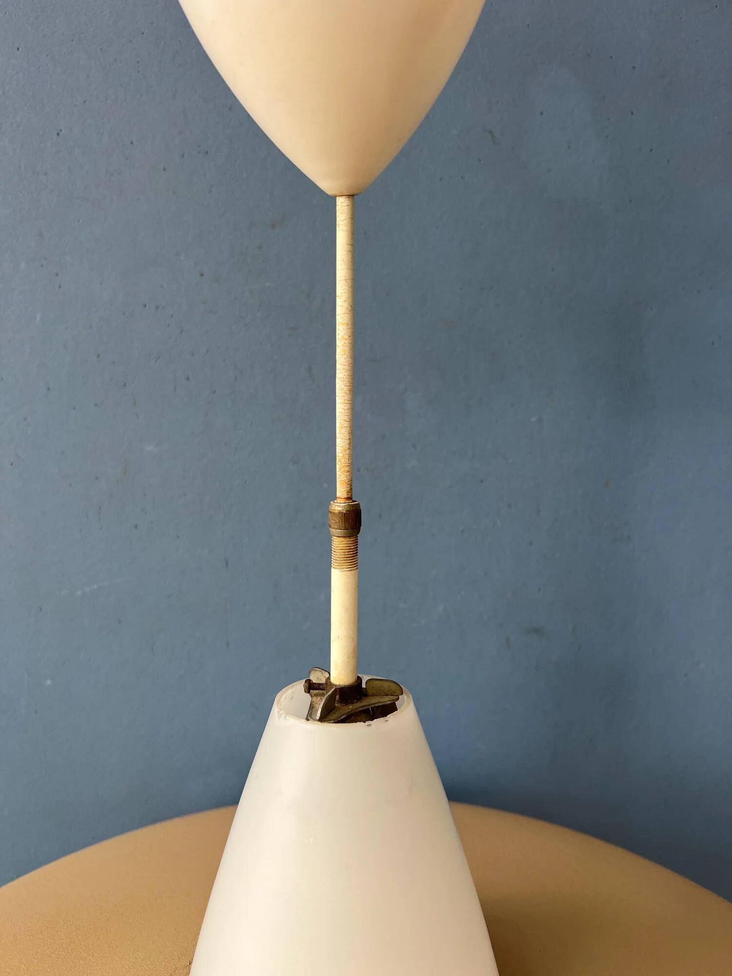 Vintage Louis Kalff Philips OVNI opaline glass pendant light