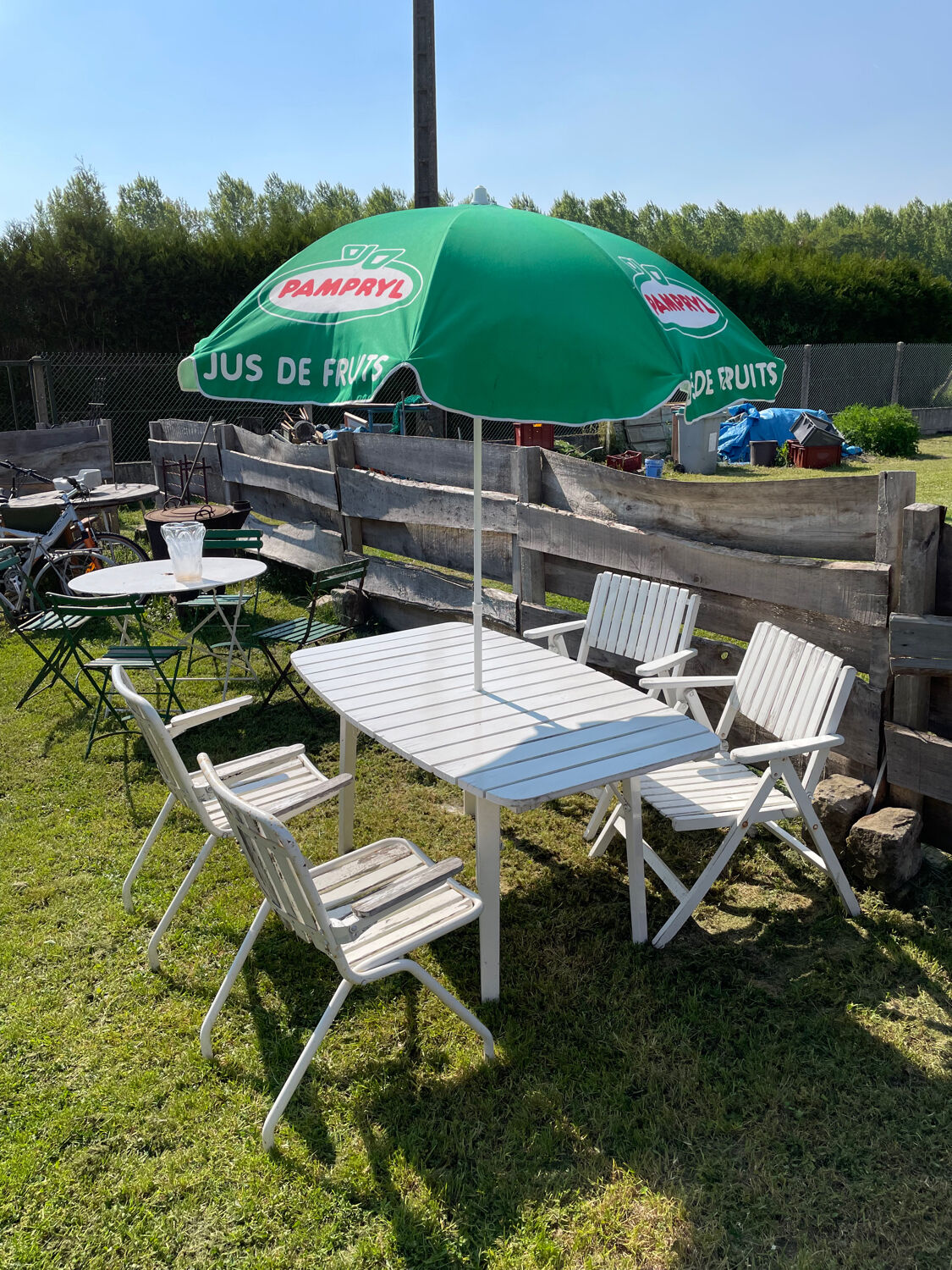 Vintage wood folding garden table