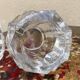 Set of 2 Swedish brutalist frosted glass candle holders.