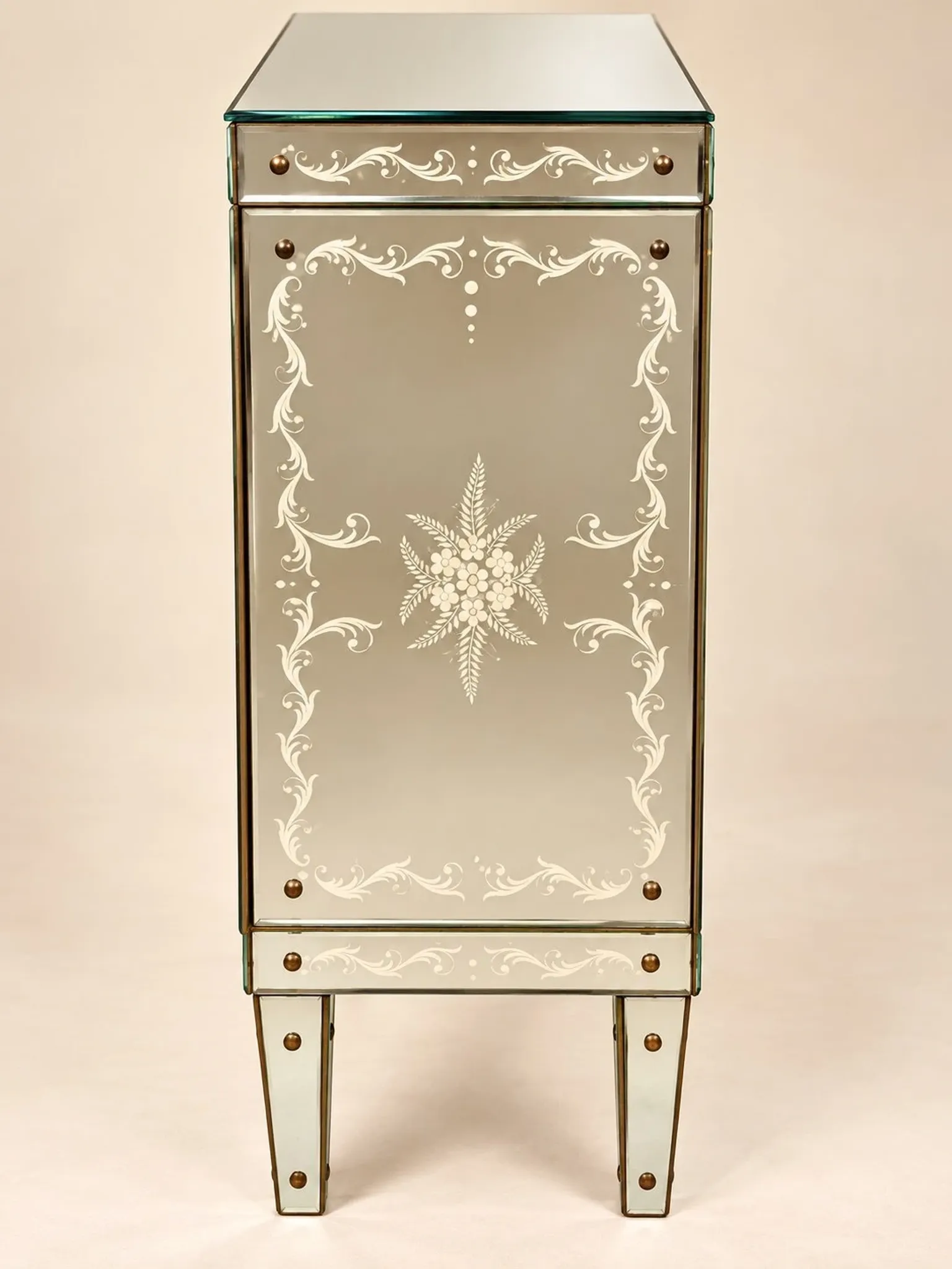 Art Deco Venetian Buffet Bar – Gilded and Bevelled Glass – 1940s