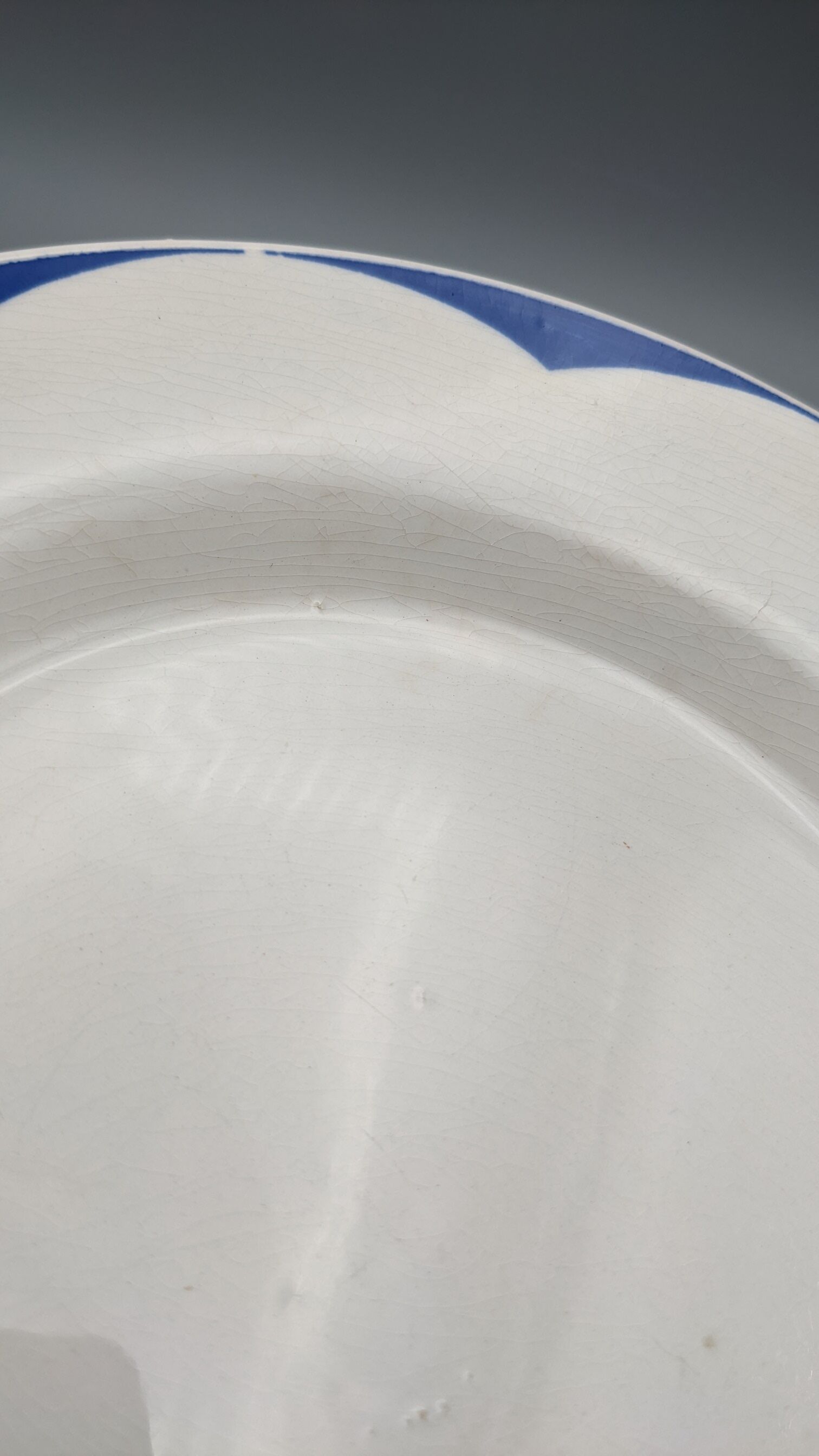 Series of 6 vintage art deco plates Digoin Sarreguemines Corsica blue flowers