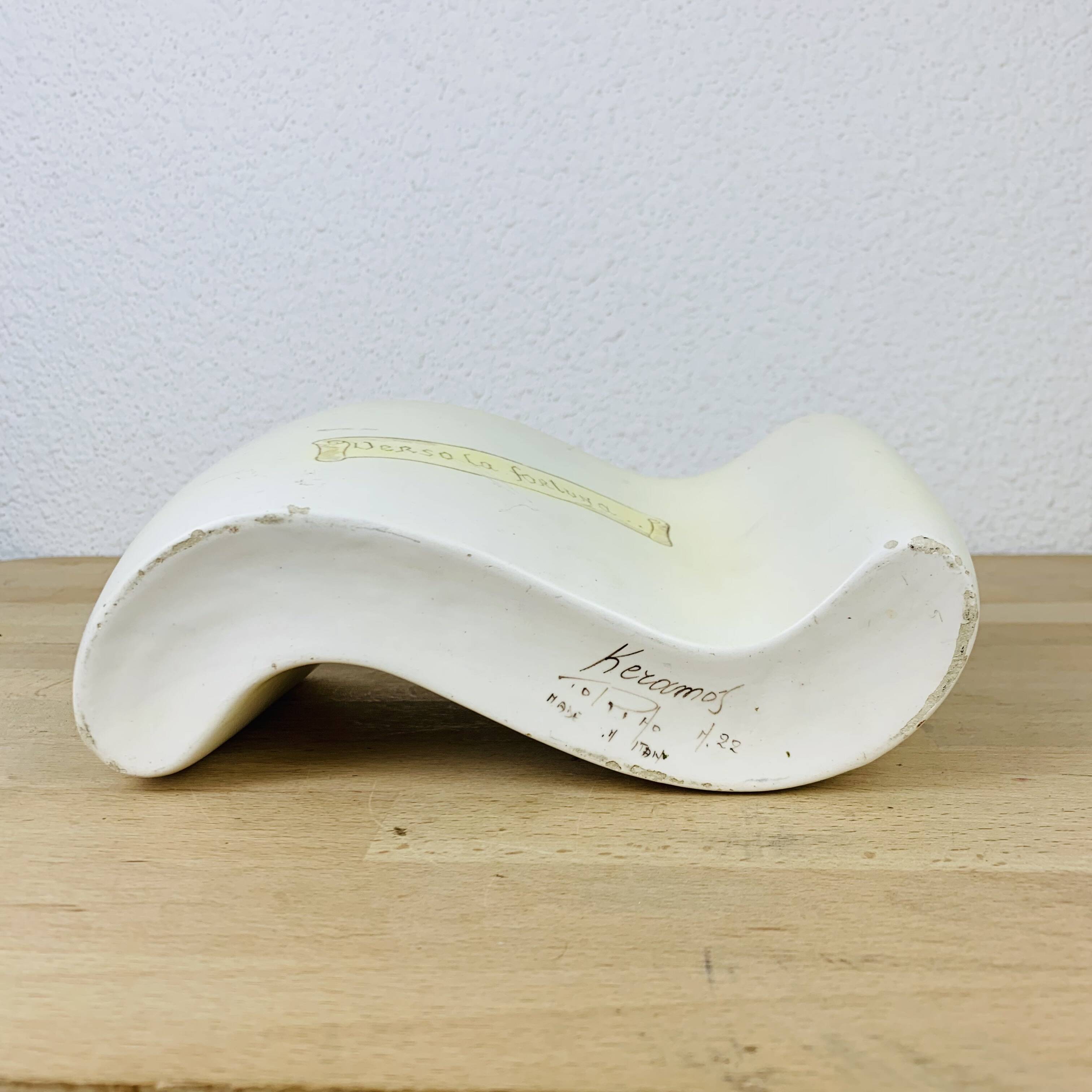 Ceramic vase Keramos Torino boat 60s