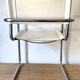 Fauteuil de bureau en simili cuir blanc et métal chromé style Matteo Grassi, Italie