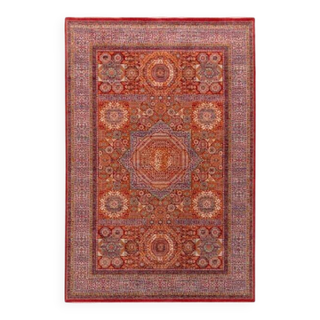 Tapis d'orient Modo en laine rouge