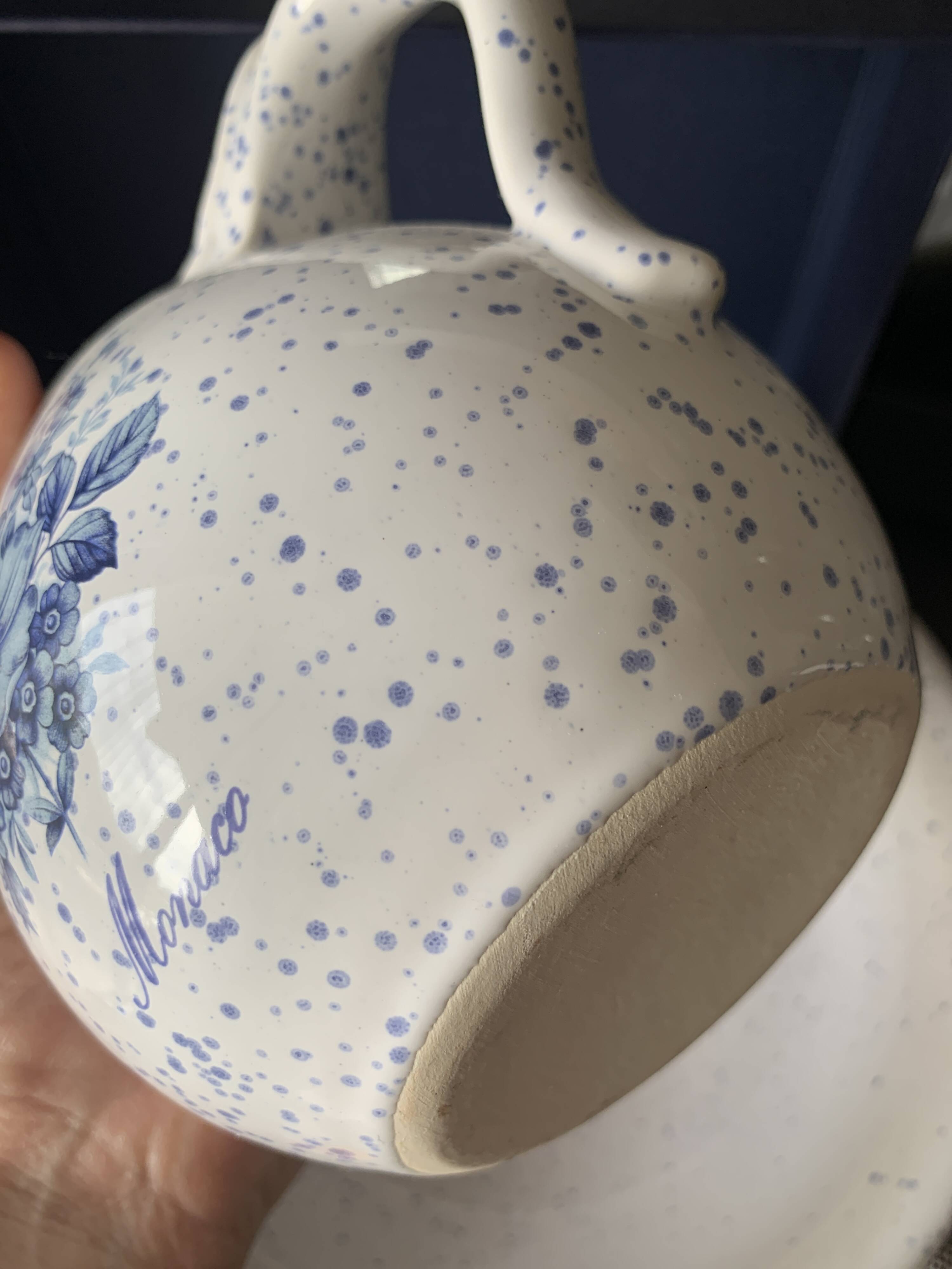 Ancien ensemble de toilette en céramique Monaco – Pichet & Bassine – Vintag