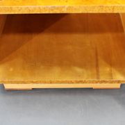 Pair of Art Deco burl wood nightstands, Czechoslovakia, 1940s