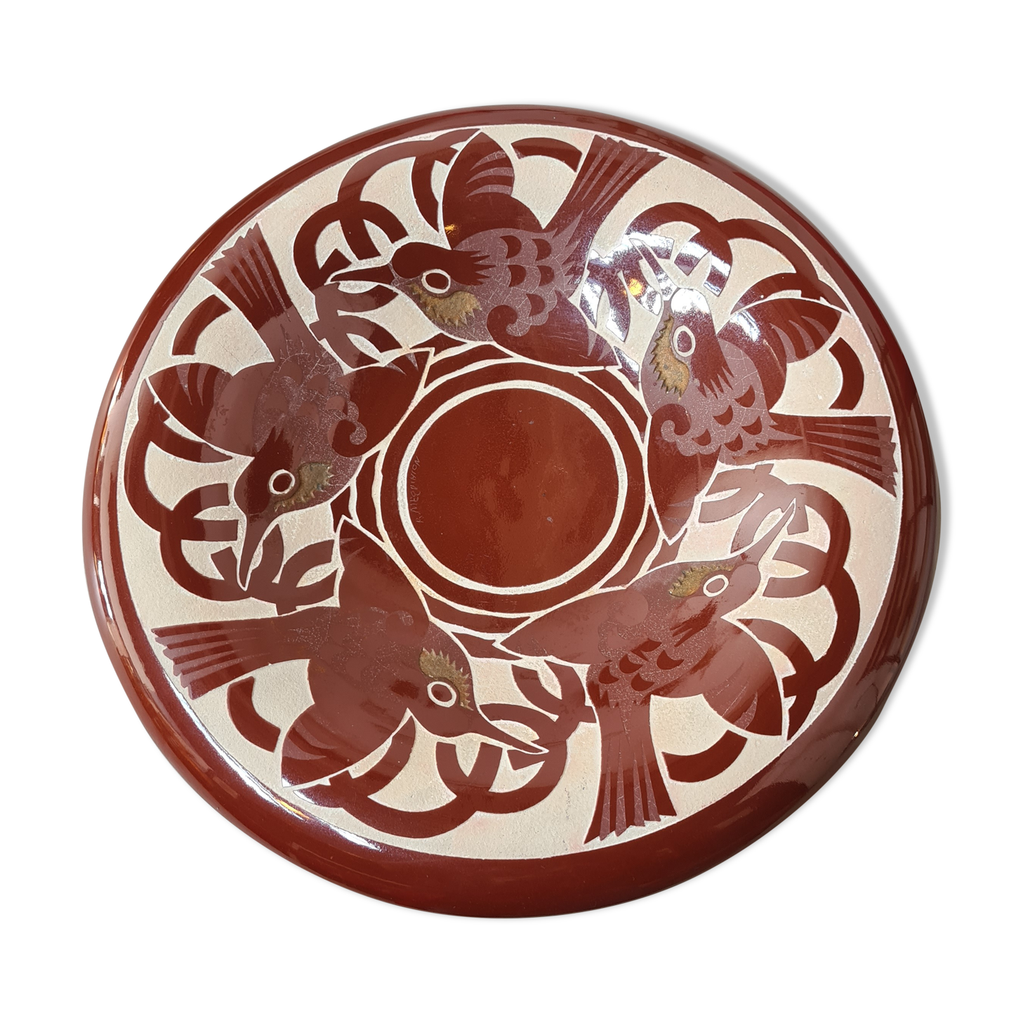 Roger Mequinion, ceramic dish art-deco 30s