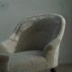 Chaise longue sculpturale danoise antique du XIXe siècle, réupholstérée en laine d'agneau