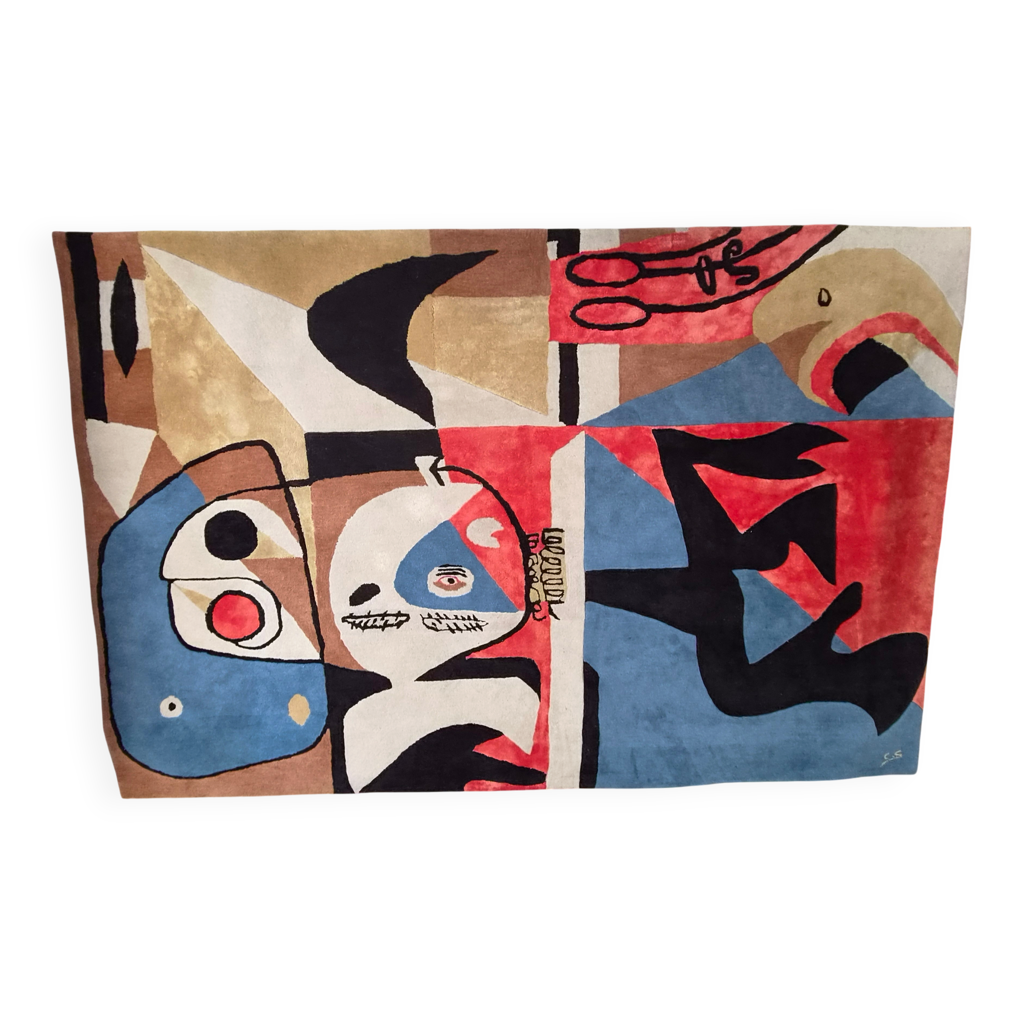 Modern rug 300x200 cubism style