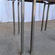 Set of 6 Vintage Industrial School Chairs: Brown Fabric, Black Metal Base