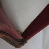 Faded pink velvet sofa