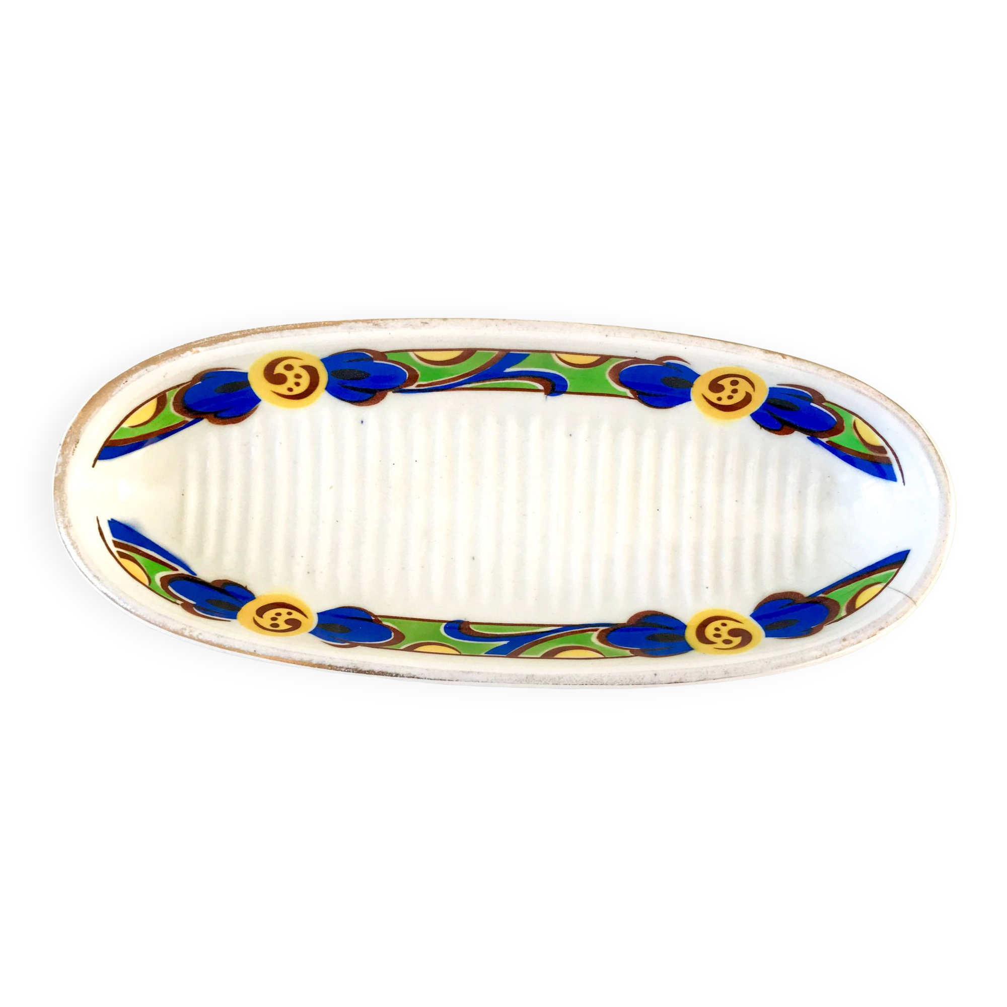 St Amand flowery art deco soap dish 30s-40s