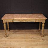 20th century Italian lacquered console table with marble top