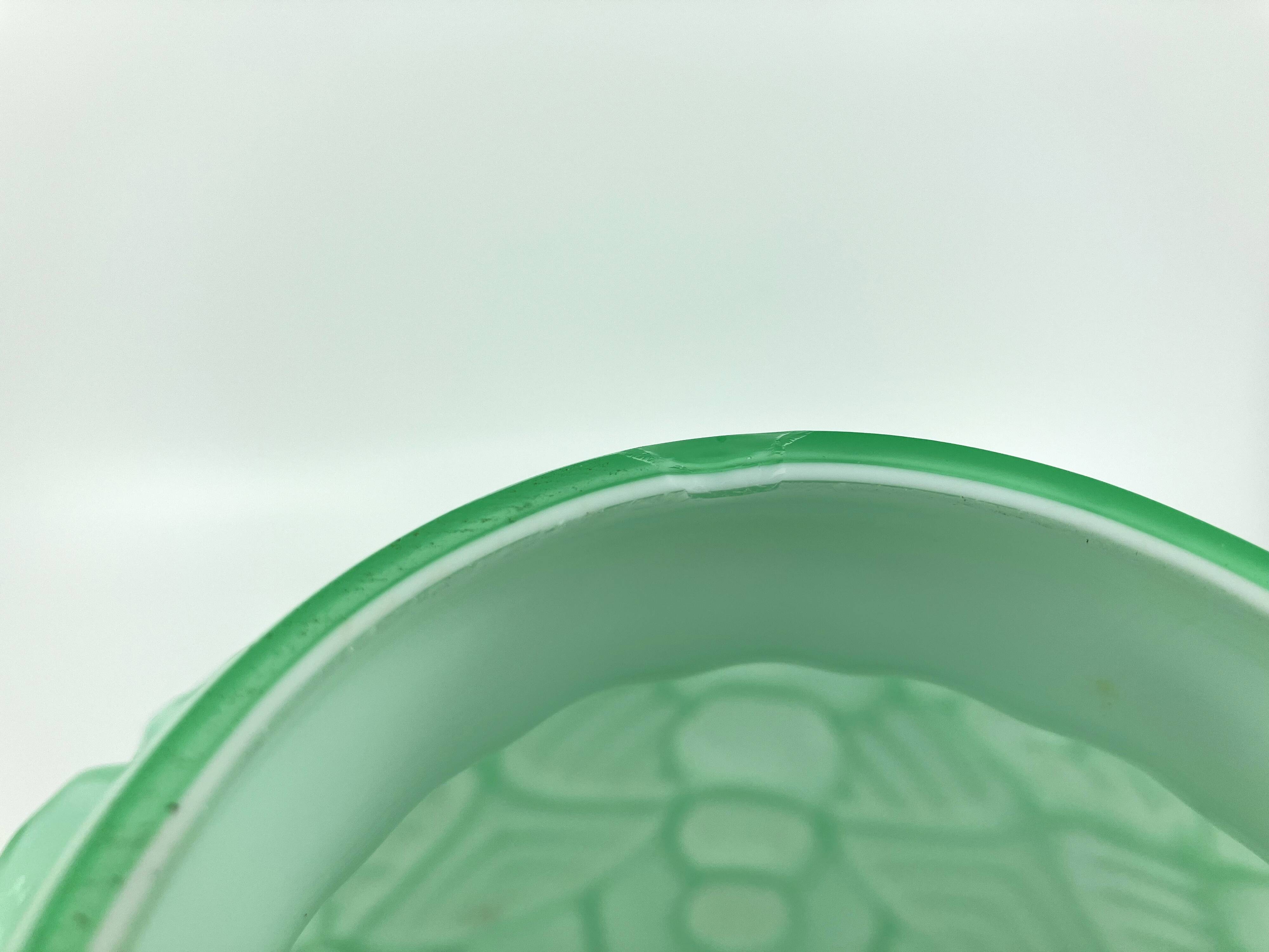 2 Art Deco vases in green opaline • Circa 1920/30