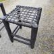 6 tabourets bois assise tressée de Cuir Nina Kaufmann