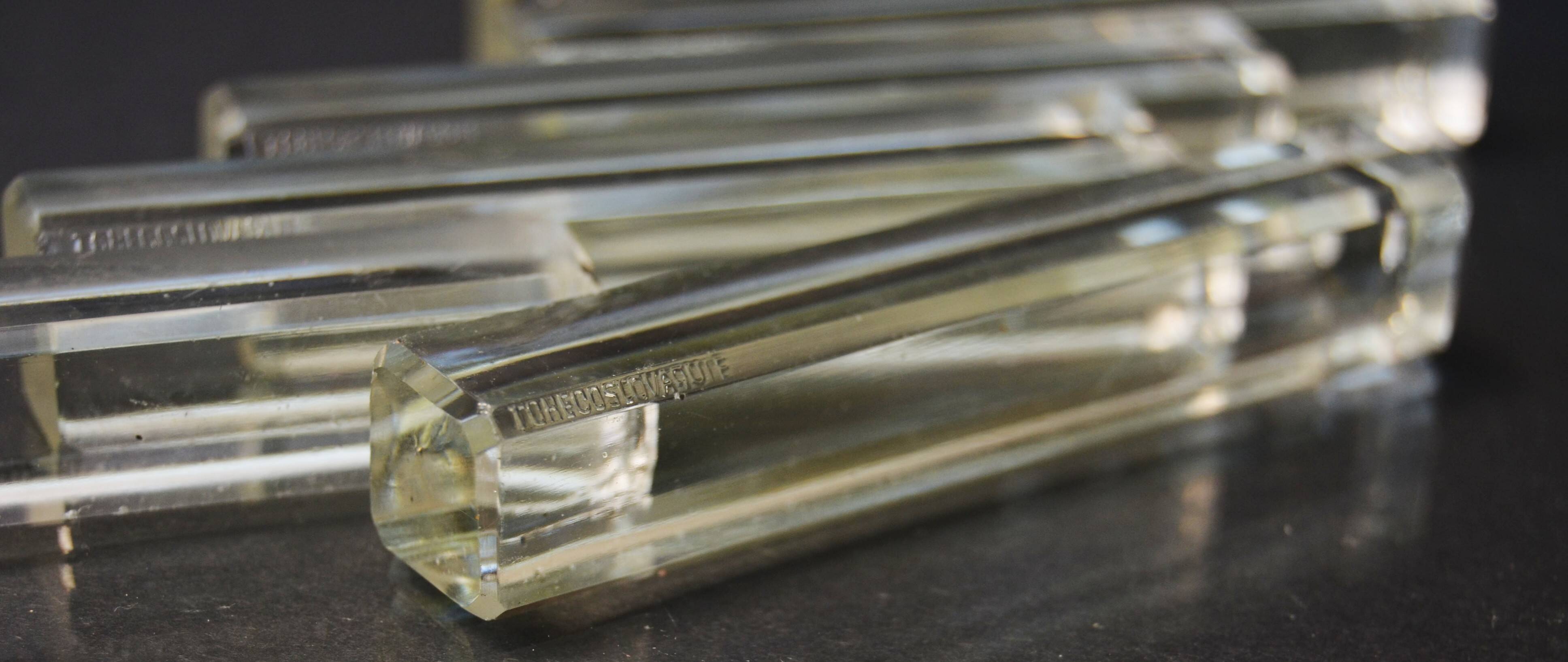 Lot of 6 Mid Century Chekoslovakia Crystal Knife Rests