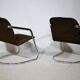 Armchairs and Coffee Table in Chrome and Smoked Glass, Set of 3, 1970s
