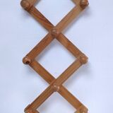 Vintage solid pine accordion coat rack