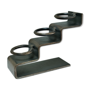 Bougeoir sculptural acier patiné design années 80