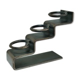 Sculptural candle holder patinated steel design 80s