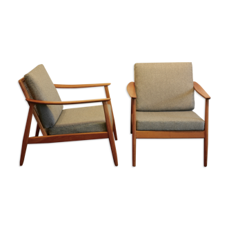 Set of two easy chairs, USA 247, by Folke Ohlsson for Dux