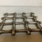 Silver-plated bamboo trivet