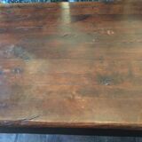 Monastery table - 9 chairs and 2 Louis XIII oak armchairs.