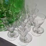 Set of 6 bistro glasses in cut glass