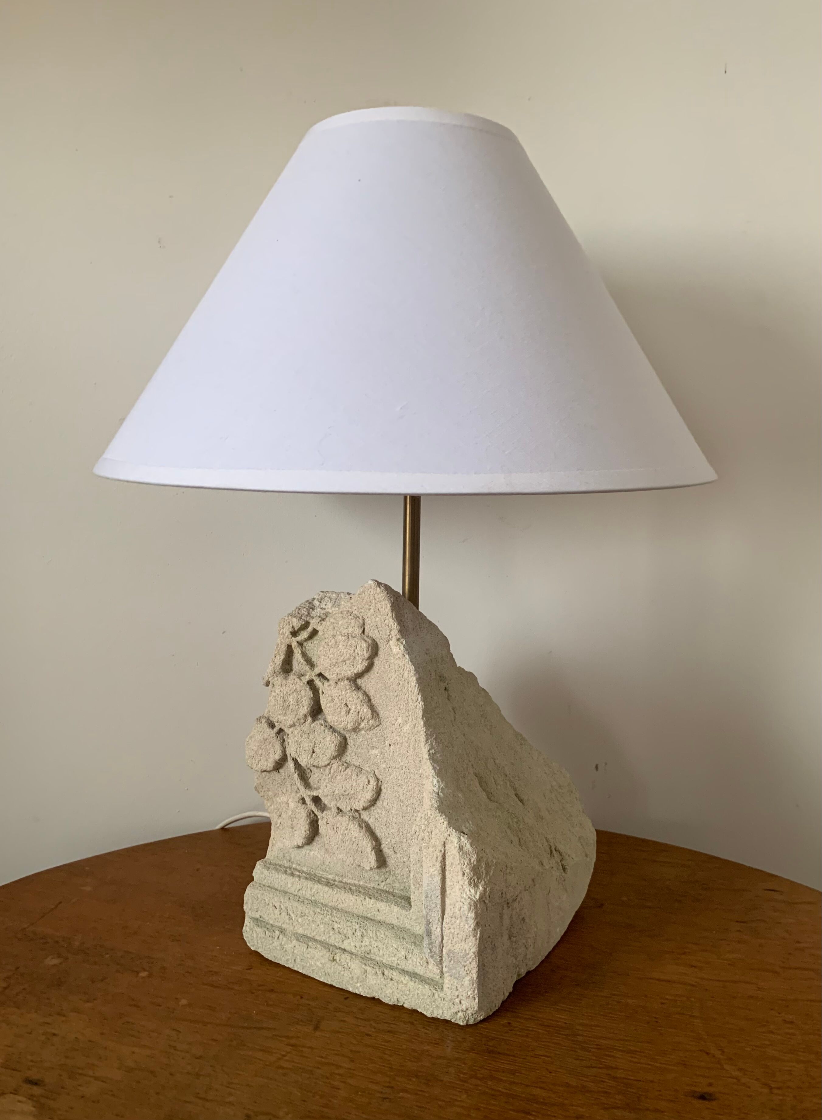 Ancient carved stone lamp