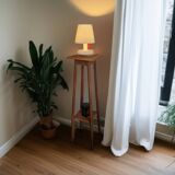 Art Deco sculpted pedestal in solid wood and marble – circa 1930