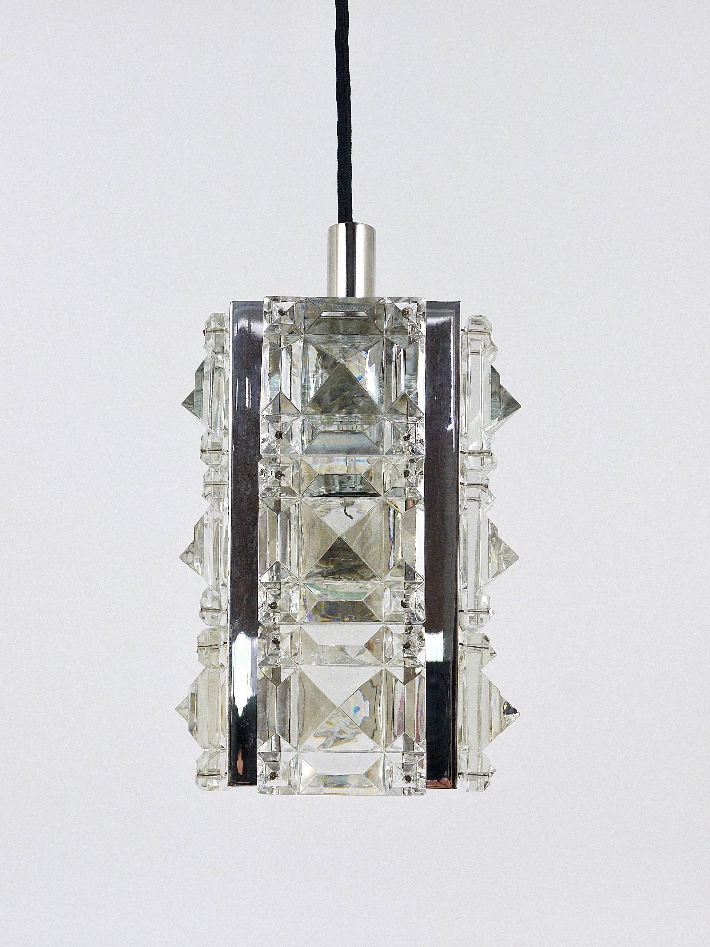 Bakalowits Vienna, up to three faceted crystal pendant lamps, Austria, 1960s