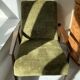 1970s green velvet armchair