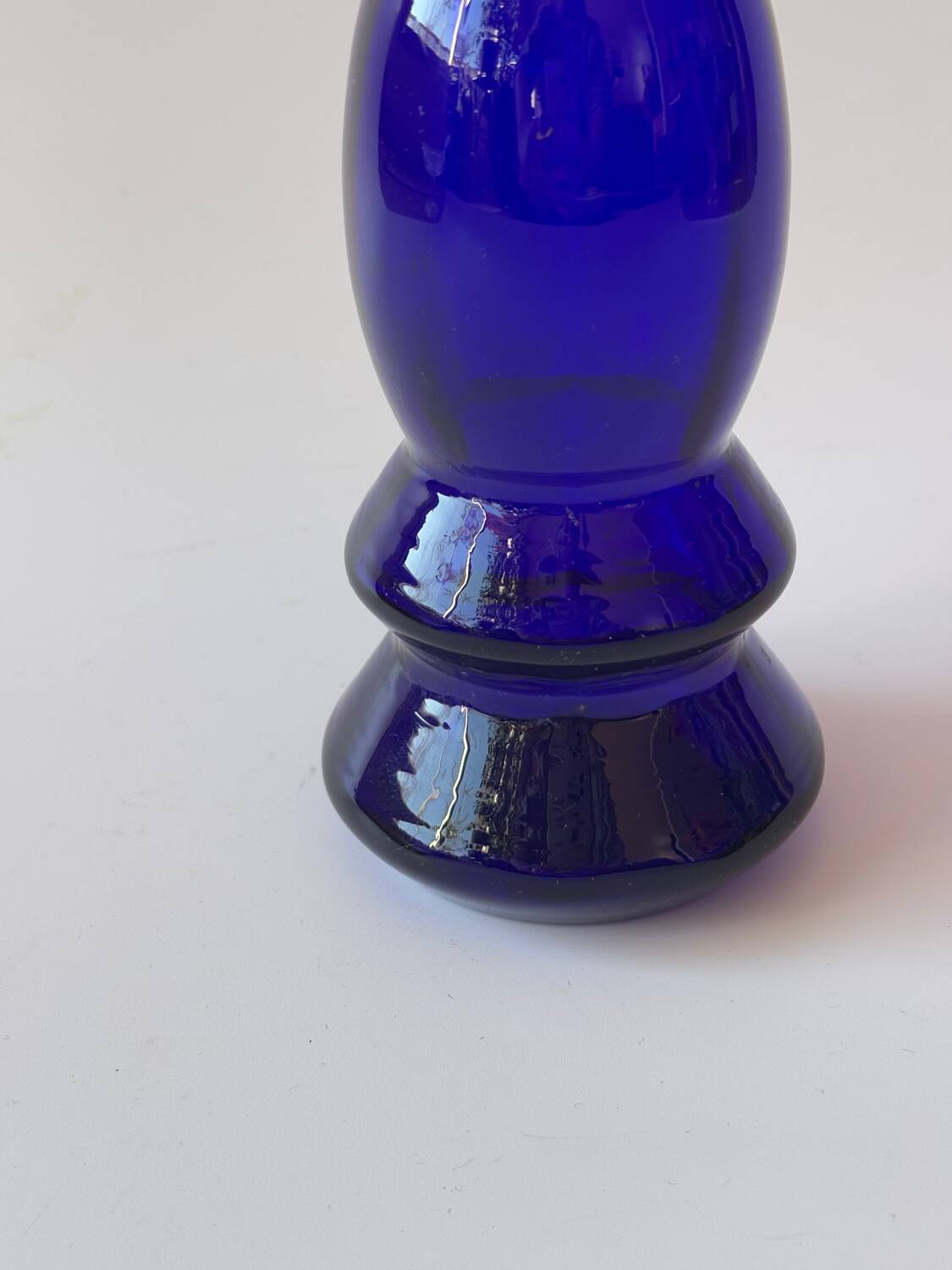 Cobalt blue blown glass vase 17.5cm