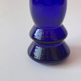 Vase en verre soufflé bleu cobalt 17,5cm