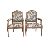 Paire de fauteuils style Louis XVI
