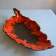 Large ceramic bowl in the shape of Corsica, orange and brown, vintage 70s