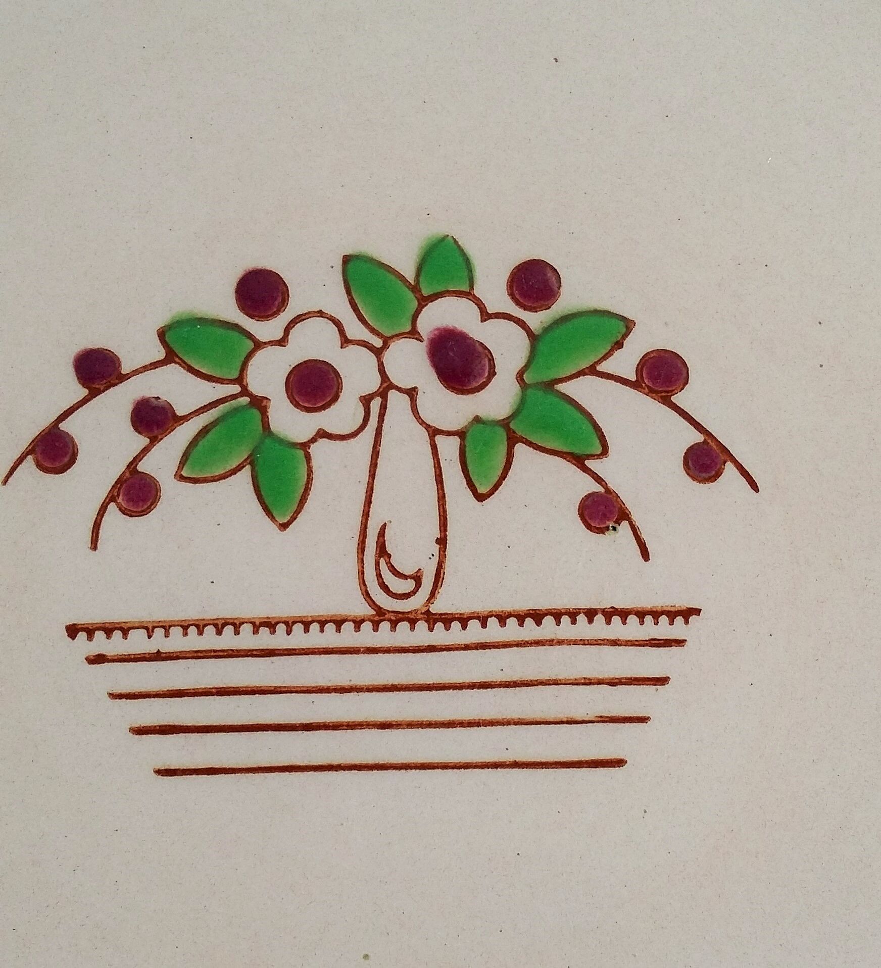 Longwy Art Deco round dish