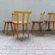 Modern Swedish set of 4 pine dining chairs.
