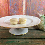 White and gold porcelain cake display