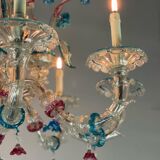 Venetian chandelier Rezzonico in Murano glass, 9 arms of light circa 1920