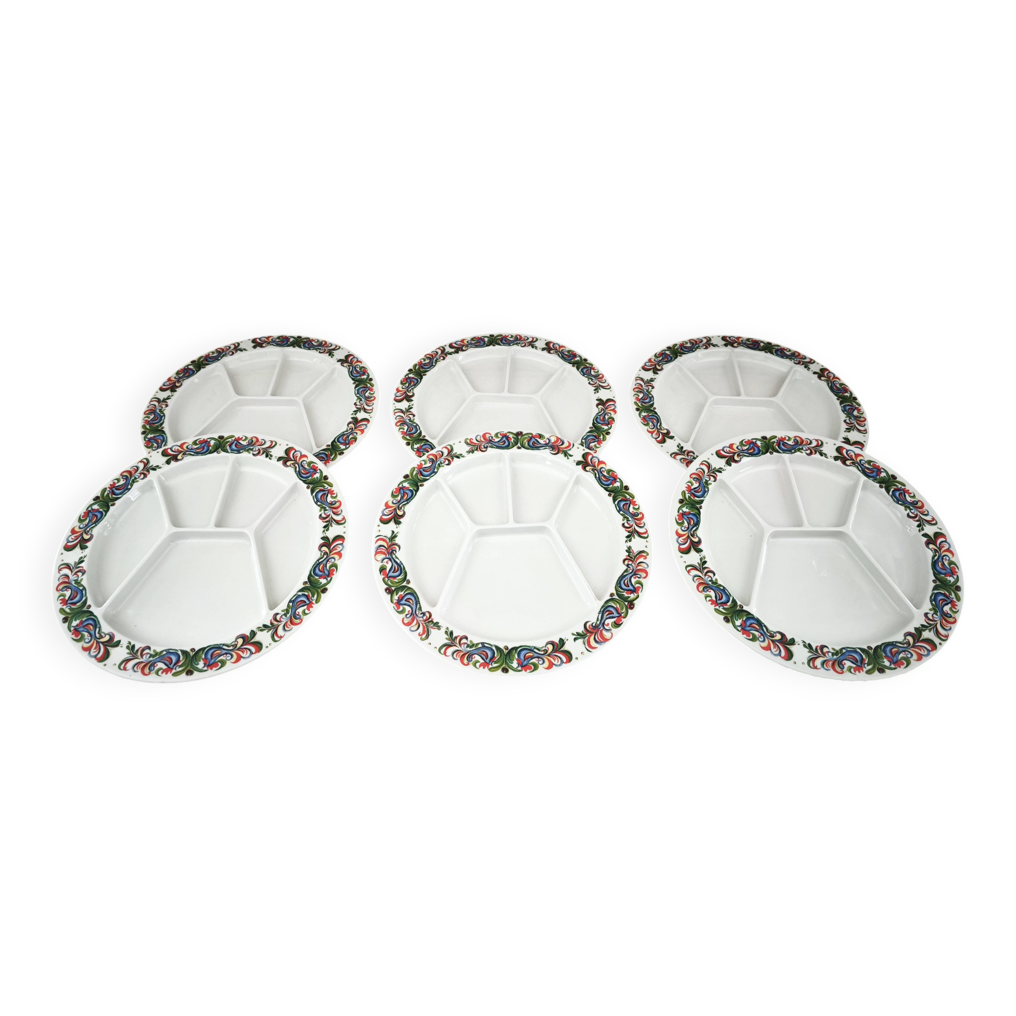 Set of 6 Villeroy & Boch Acapulco style fondue plates